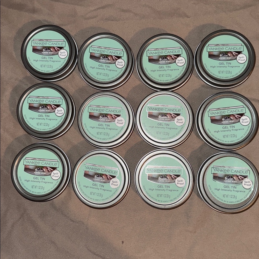 12 NEW Yankee Candle Alpine Mints Gel Tin 1oz each